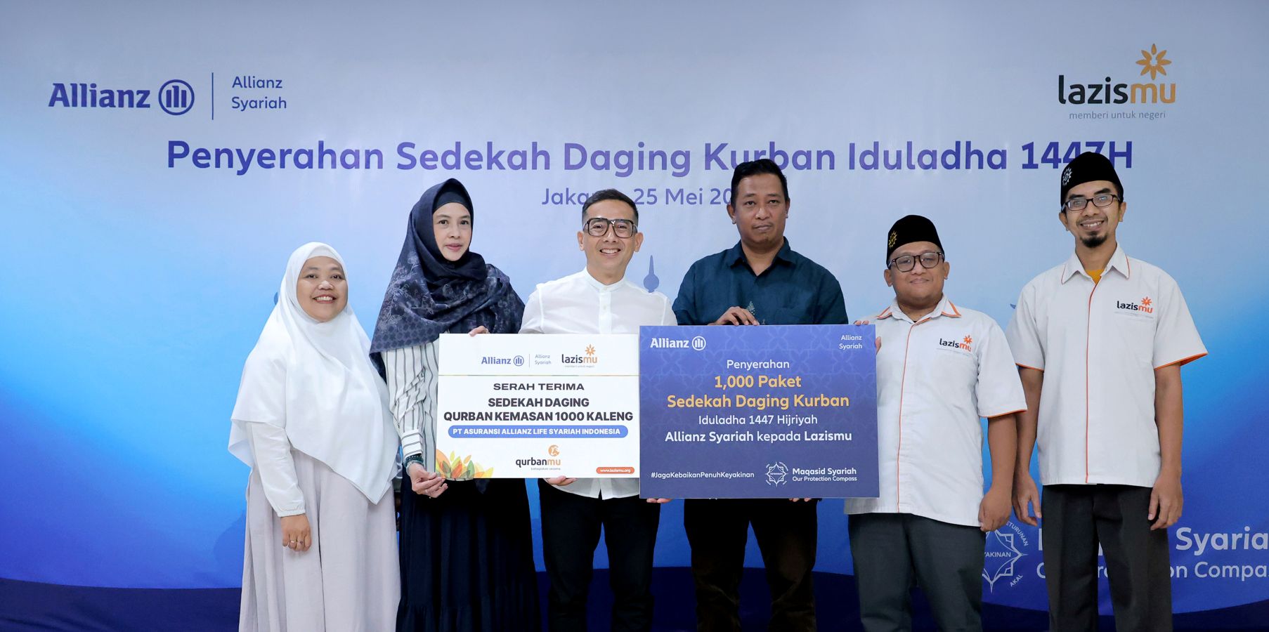 Dari Amanah Menjadi Manfaat, Allianz Syariah Bersama Lazismu Salurkan Paket Daging Kurban di Iduladha 1447 H